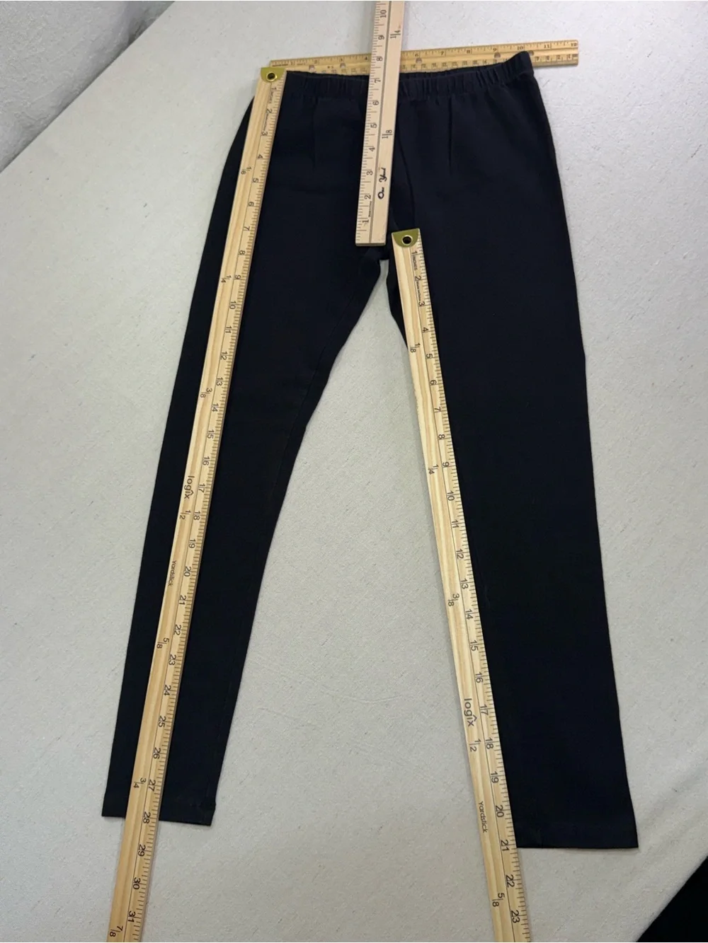 Girls Set of 3 Leggings in Green, Navy Blue & Black - Size Large (10-12)